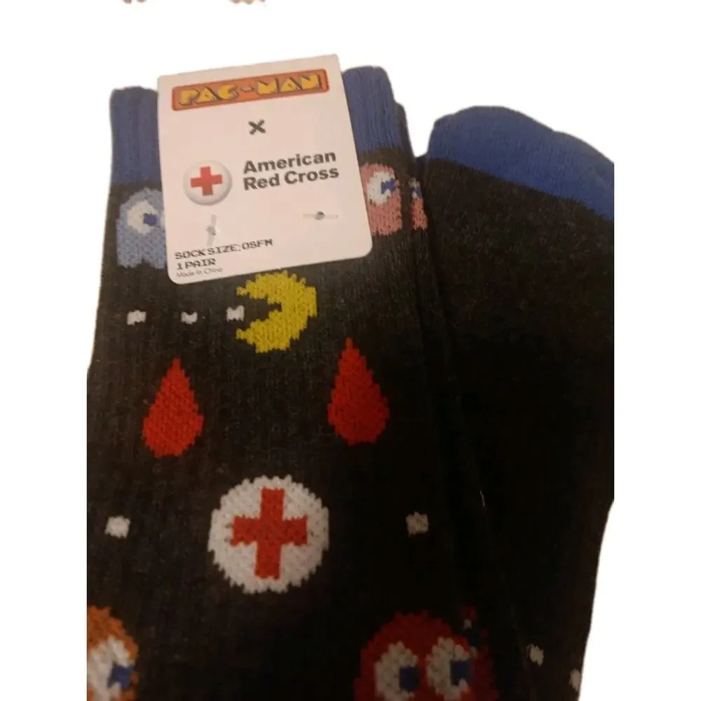 Red Cross x Pac-man Socks (One Size Fits Most)